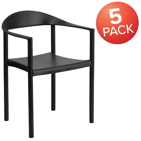 HERCULES Series 1000 lb. Capacity Black Plastic Cafe Stack Chair, PK5