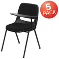 Black Plastic Tablet Arm Chair, PK5