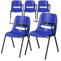 Blue Ergonomic Shell Chair with Left Handed Flip-Up Tablet Arm, PK5