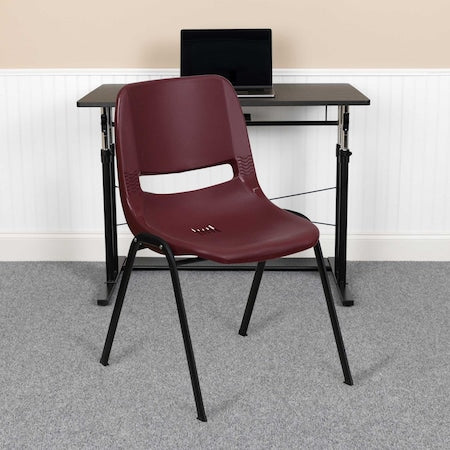 Burgundy Plastic Stack Chair, PK5