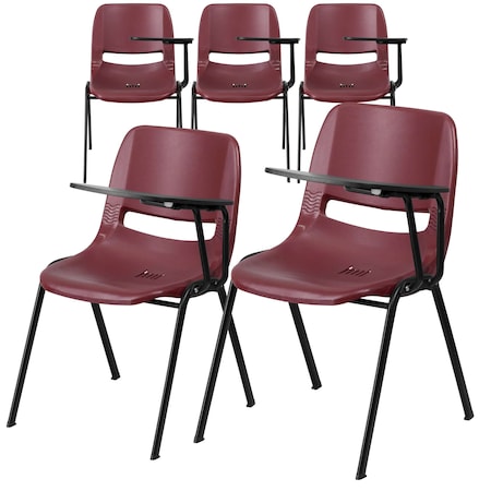 Burgundy Tablet Arm Chair, PK5