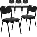 Black Plastic Stack Chair, PK5