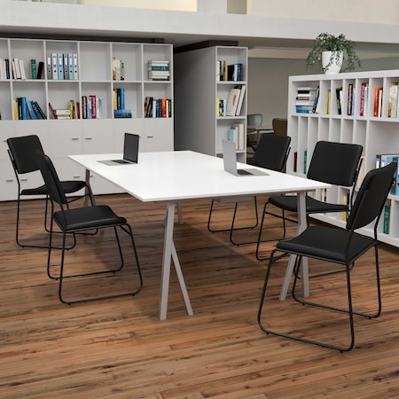 Black Vinyl Stack Chair, PK5