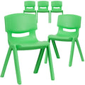 Green Plastic Stackable School Chair with 13.25" Seat Height, PK5