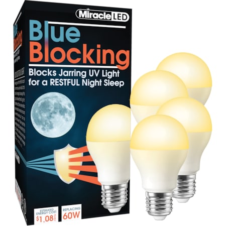 Blue Blocking Amber Glow LED Night Time Sleep Bulb Replace 60W, PK4
