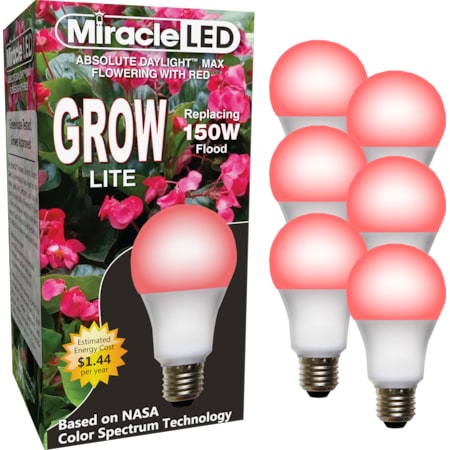 Red Spectrum Hydroponic LED Ultra Grow Light Replacing 150W, PK6