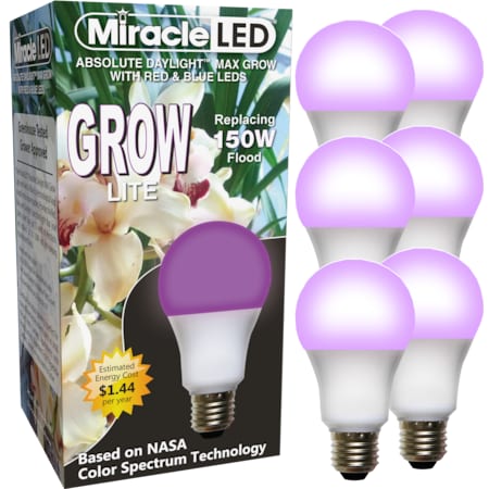 Red & Blue Spectrum Hydroponic LED Ultra Grow Light Replace 150W, PK6