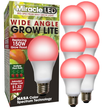 Red Spectrum Wide Angle Multi Plant LED Grow Light Replace 150W, PK6