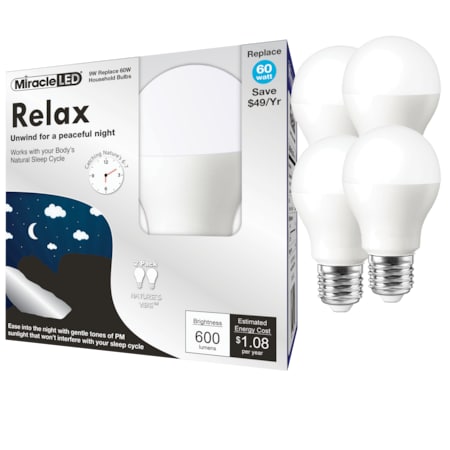 Nature's Vibe Relax Bedtime Ready Sunset Glow LED Light Bulb, PK4
