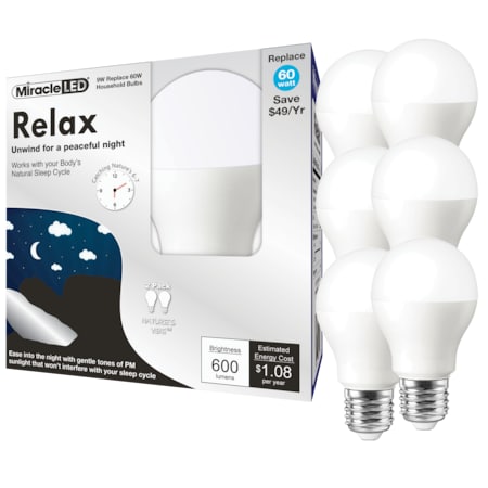 Nature's Vibe Relax Bedtime Ready Sunset Glow LED Light Bulb, PK6