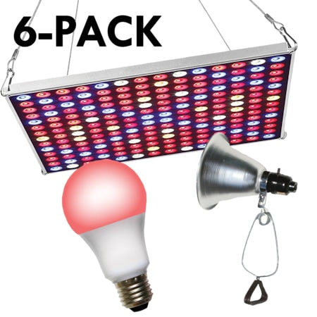 LED Grow Panel & Clamp On LED Red Spectrum Grow Light Kit 18 Pcs Kit, PK6