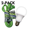 Single Socket Grow Light Cord System & LED White Grow Light 4 Pcs Kit, PK2