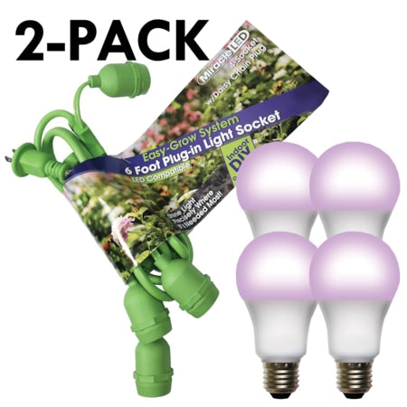 Grow System 4 Socket & LED Red & Blue Spectrum Grow Light Kit 10 Pcs Kit, PK2