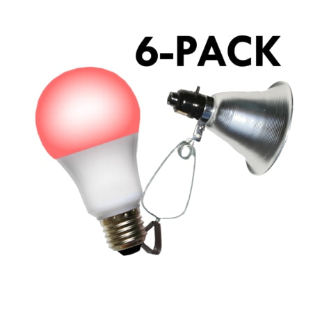 Clamp Lamp Grow Fixture & Red Spectrum LED Grow Light 12 Pcs Kit, PK6