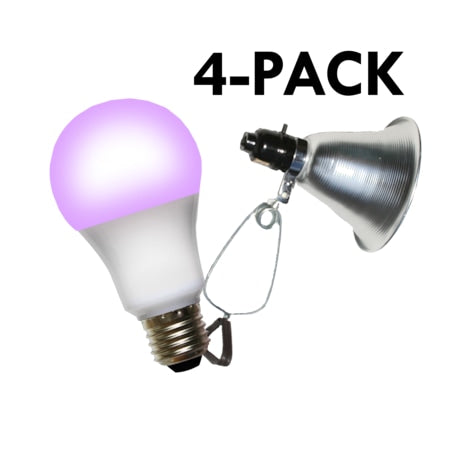 Clamp Lamp Grow Fixture + Red & Blue LED Grow Light 8 Pcs Kit, PK4