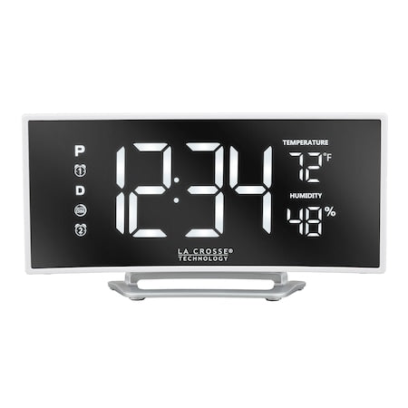 Crv Mirror LED Alarm Clock,Temp,USB Port