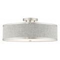 Brushed Nickel Semi Flush,3 Light