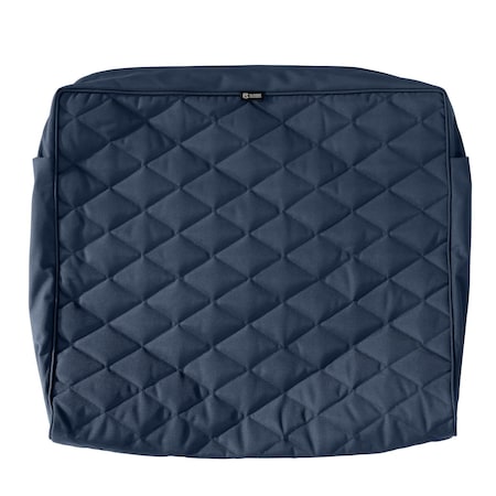 Montlake Quilted Cushion Slipcover, Navy, 21"x20"x4"