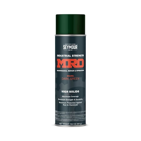 Spray Paint, Dark Green, 16 oz., Dark Green, Gloss, Solvent, 16 oz