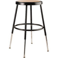 Round Stool, Height Range 19" to 27", Masonite Board Black