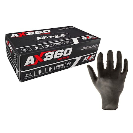 NTG-05, Disposable Gloves, 5 mil Palm, Nitrile, Powder-Free, 2XL, 100 PK, Black