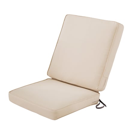 Montlake FadeSafe Patio Chair Cushion, 3" Thick, Antique Beige