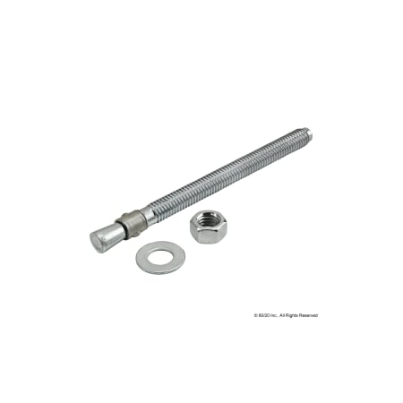 Wedge Anchor, 3/8"" Dia., 127 mm L, Steel Zinc Plated