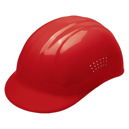 Bump Cap, Front Brim, Polyethylene, Pinlock Suspension, Red, Fits Hat Size 6-1/2 to 7-3/4