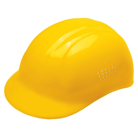 Vented Bump Cap, Front Brim, 4-Point Pinlock Suspension, Fits Hat Size 6 1/2 to 7 3/4, Yellow