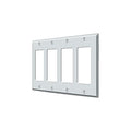 Quadruple Rocker Switch Plate, Number of Gangs: 4 Solid Brass, Polished Chrome Plated Finish