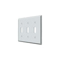 Triple Standard Switch Plate, Number of Gangs: 3 Solid Brass, Polished Chrome Plated Finish