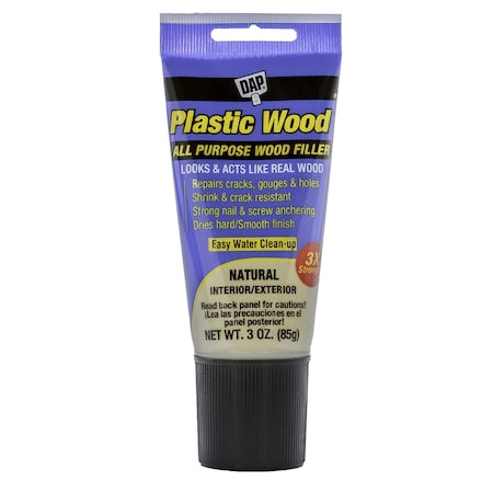 Plastic Wood Latex 3oz Natural, PK6 3 oz Size, Natural