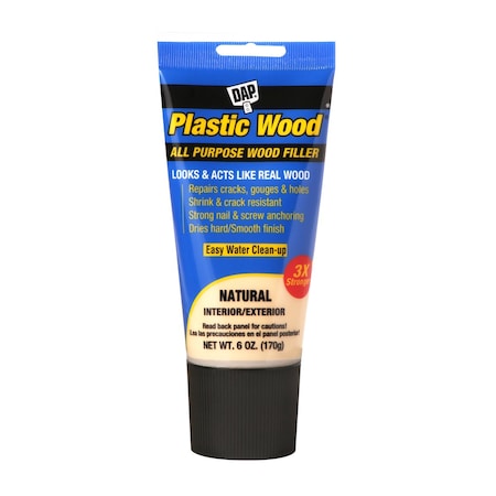 Plastic Wood Latex 6oz Natural, PK6 6 oz Size, Natural