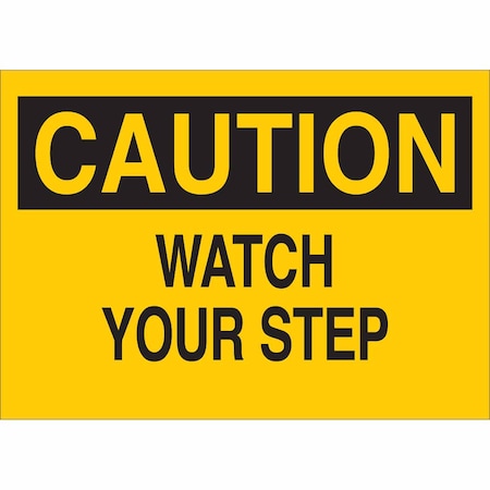 Caution Sign, 10" H, 14" W, Plastic, Rectangle, English, 25611