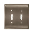 2 Toggle Wall Plates, Number of Gangs: 2 Zinc, Satin Nickel Finish