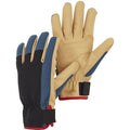 Work Gloves, Stretch Polyester, Duratan, Elastic, Velcro Closure, Black, Medium Blue, 10, 1 PR