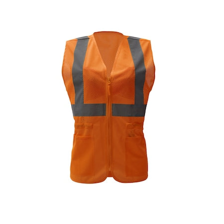 Hi-Vis Vest, Class 3 Orange, 2XL/3XL