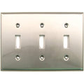 Triple Switch Plate, Number of Gangs: 3 Satin Nickel Finish