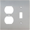 Combination Modern Switch Plate, Number of Gangs: 2 Solid Brass