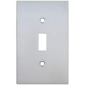 Single Modern Switch Plate, Number of Gangs: 1 Solid Brass, Satin Chrome Plated Finish