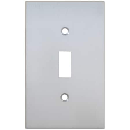 Single Modern Switch Plate, Number of Gangs: 1 Solid Brass, Satin Chrome Plated Finish