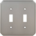 Double Traditional Switch Plate, Number of Gangs: 2 Solid Brass