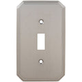 Single Traditional Switch Plate, Number of Gangs: 1 Solid Brass, Satin Chrome Plated Finish