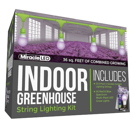 Wide Angle 4-Socket Corded LED Grow Ligh