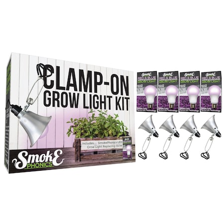 SmokePhonics LED Clamp-On Grow Ligh, PK4