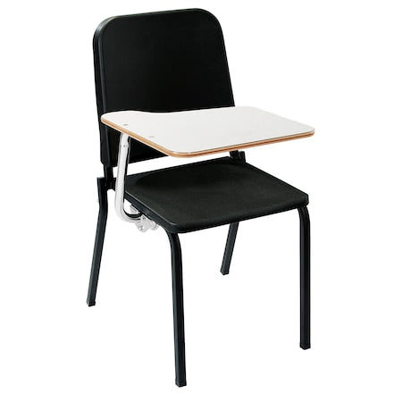 Black Melody Music Stack Chair W/Right White Tablet Arm