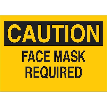 Caution Sign, 10 in Height, 14 in Width, Plastic, Rectangle, English