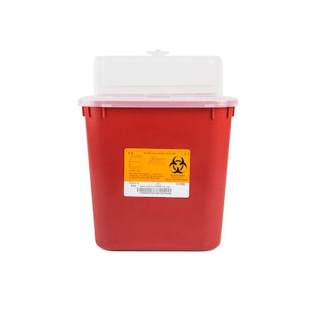 Sharps Container, 2 gal., Red, PK24