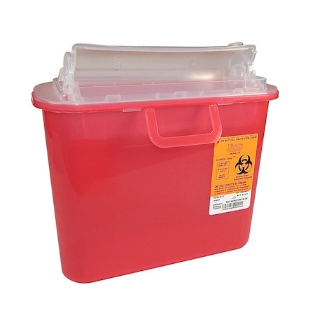 Sharps Container, 5.4 qt., Red, PK12