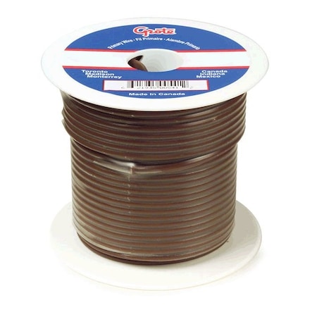 Primary Wire, GPT, 18 AWG, Copper, Brown, PVC Jacket, Stranded